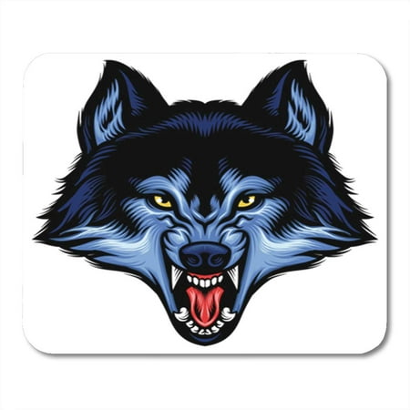 KDAGR Dog Angry Wolf Head Show His Sharp Teeth Mascot Mean Face Howling Beast Barking Mousepad Mouse Pad Mouse Mat 9x10