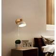 thumbnail image 4 of Kiven Contemporary White Wall Sconce Solid Wood Wall Light, Adjustable Wall Lamp with Plug-in Cord for Master Bedroom, Living Room, Guest Room, 4 of 6
