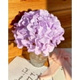 thumbnail image 4 of Silk Hydrangea Artificial Flowers Heads with Stems for Wedding Home Decor Pack of 6 (Purple), 4 of 5