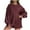 Wine, variant on Kaemgyyd Two Piece Sets for Women Fall Tracksuit Outfits Oversized Sweatsuit Loose Long Sleeve Elastic Waist Shorts with Pockets