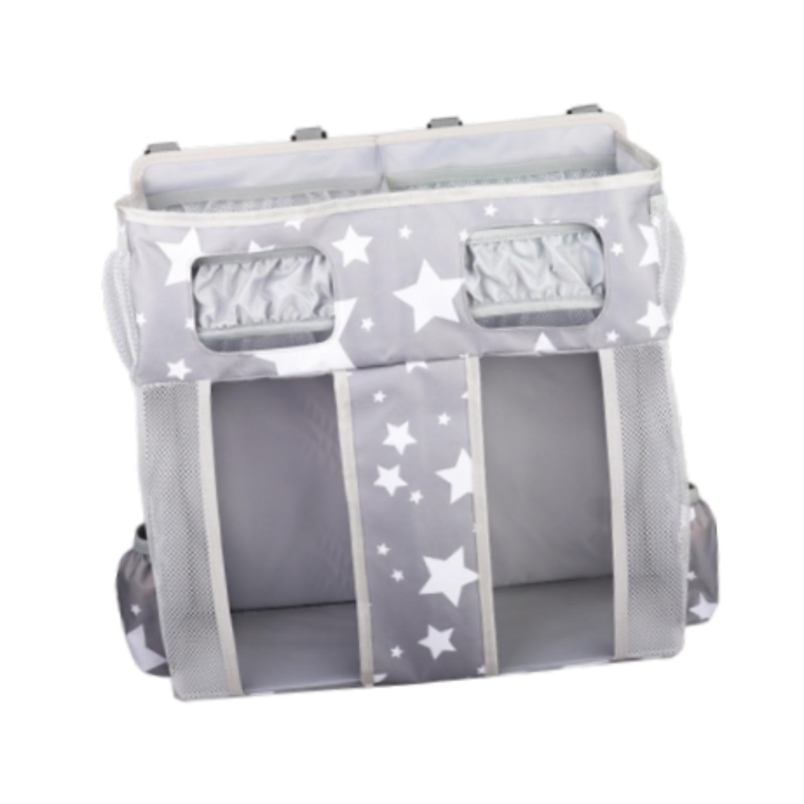 WeiLaiKeQi Hanging Diaper Organizer Spacious Changing Table Playard Baby Diaper Stacker Gray White Stars