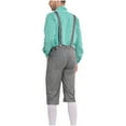 thumbnail image 3 of VBTAPA Beer Festival Costume for Men 2 Piece Set Regular Fit Long Sleeve Plaid Shirt and Overalls Shorts Performance Suit Oktoberfest Dress Up Outfirts Green L, 3 of 4