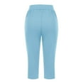 thumbnail image 6 of Huresd Capri Pants for Women, Summer Casual Pull On Womens Capris with Pockets, Women's Casual Pants & Capris, Ladies Capris Sky Blue M, 6 of 7