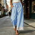 thumbnail image 7 of Maean Womens Wide Leg Lounge Pants Striped Lace Hem Elastic Waist Drawstring Cute Fashion Pant with Pockets, 7 of 7