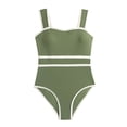 thumbnail image 3 of Girls One Piece 9-10Y Swimsuits Size Sleeveless Striped Tank Summer Beach Swimwear Casual Big Kids Swimsuit, 3 of 9
