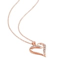 thumbnail image 3 of Everly Women's Diamond Accent Rose Gold Flash Plated Sterling Silver Heart Pendant with Chain, 3 of 8