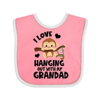 Inktastic Monkey I Love Hanging out with My Grandad Boys or Girls Baby Bib