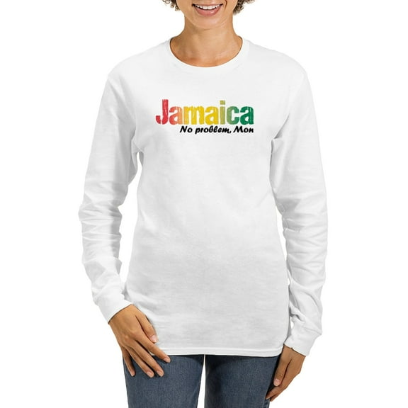 CafePress - Jamaica No Problem Tri Women's Long Sleeve T Shirt - Women's Long Sleeve Graphic Casual T-Shirt