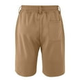 thumbnail image 4 of Chiccall Mens Shorts with Pocket Casual 2025 Summer Solid Elastic Waist Drawstring Stylish Swim Trunks L Brown, 4 of 5