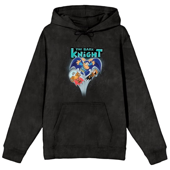 Dog Man The Bark Knight Youth Boy Black Graphic Hoodie-Medium