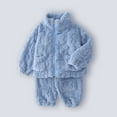 thumbnail image 2 of REDARER Winter Girls Pajama Two Piece Outfit Cozy Flannel Thermal Loungewear for Toddler and Kid Sleepwear,Kids Clothing,Size:0-1 Years, 2 of 3