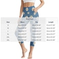 thumbnail image 4 of Yertdoel Capri Leggings for Women High Waist Floral Print Slim Fit Stretch Yoga Capri Pants Daily Sports Casual Workout Trousers with Pockets, 4 of 9