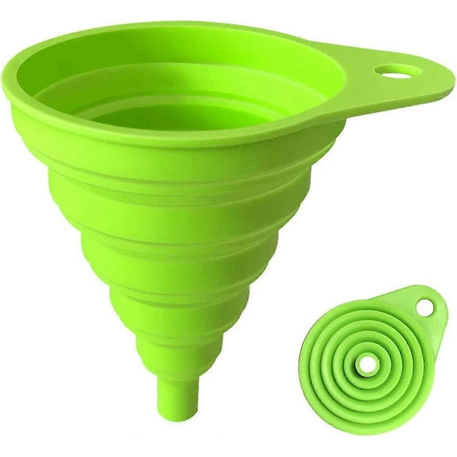 Embudo plegable de silicona, embudo plegable para utensilios de cocina para transferencia de líquidos en botellas de agua de grado alimenticio.