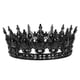 thumbnail image 4 of Coronas barrocas, corona de reina, tiara gótica, coronas de cristal, tiara de princesa, tiara vintage para mujeres y niñas, disfraz de Halloween, fiesta de graduación, color negro, 4 of 7