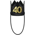 thumbnail image 2 of OFFIGAM 40th Birthday Crown Hat Black Golden Party Hats for Adults Decoration Photo Prop 3.14 Inch 1PC, 2 of 10