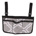 thumbnail image 3 of Wheelchair Armrest Storage Bag, Exquisite Workmanship Walker Storage Pouches Easily Use With Reflective Strips For Wallet For Outdoor Grey Pattern, 3 of 8