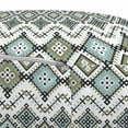 thumbnail image 3 of Ethnic Pouf Cover with Zipper, Geometric Pattern with Fractal Square Shapes Line Culture Art, Soft Decorative Fabric Unstuffed Case, 30" W X 17.3" L, Sage Green Seafoam, by Ambesonne, 3 of 5