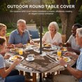 thumbnail image 3 of Round Outdoor Tablecloth with Umbrella Hole and Zipper, Vintage Farmhouse Tablecloth with Elastic Waterproof, Retro Home Text Country Star Wooden Patio Table Covers for 55" - 60" Picnic Pool Tables, 3 of 9