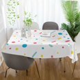 thumbnail image 3 of Yayeee Tablecloths 60" x 60" Rectangle Wrinkle Resistant Party Table Cover, White Retro Pattern, 3 of 8