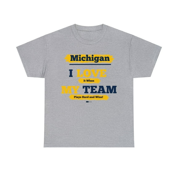 DJH Apparel | Michigan: I LOVE MY TEAM Unisex Athletic Sports T-shirt