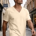 thumbnail image 3 of Aofany Big and Tall T Shirts for Men Summer Short Sleeve V Neck Tops Classic Casual Soft Cotton Linen Basic Tee Shirts, 3 of 6