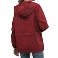 thumbnail image 2 of Veste Imperméable Légère pour Femmes Coupe-Vent Extérieur à Capuche pour Randonnée Voyage Imperméable pour Femmes Veste de Pluie Légère Coupe-Vent à Capuche avec Poches pour Extérieur, 2 of 4
