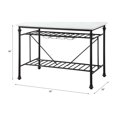 thumbnail image 3 of Miekor Furniture Mera White Marble Top & Gray Finish Kitchen Island 1717, 3 of 6