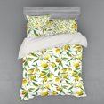 thumbnail image 2 of Nature Duvet Cover Set, Flowering Lemon Woody Plant Romance Habitat Citrus Fresh Background, Bedding Set with Shams and Fitted Sheet, 3 Sizes, by Ambesonne, 2 of 3