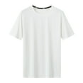 thumbnail image 4 of Men's Summer Short Sleeve T-Shirt Ice Silk Breathable Athletic Muscle Fit Casual Sports Top Lightweight Comfortable Tee Mens Basic Tee Shirts Summer Classic T-Shirts, 4 of 4