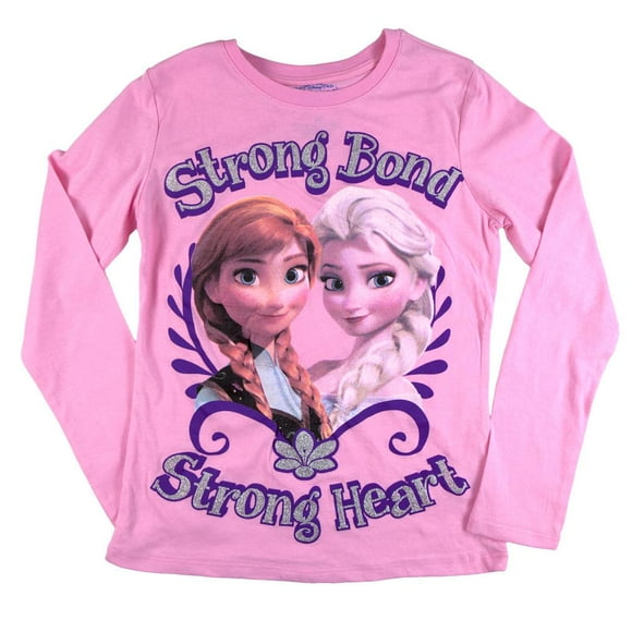 Frozen - T-Shirt à Manches Longues pour Jeunes Filles à Coeur Fort