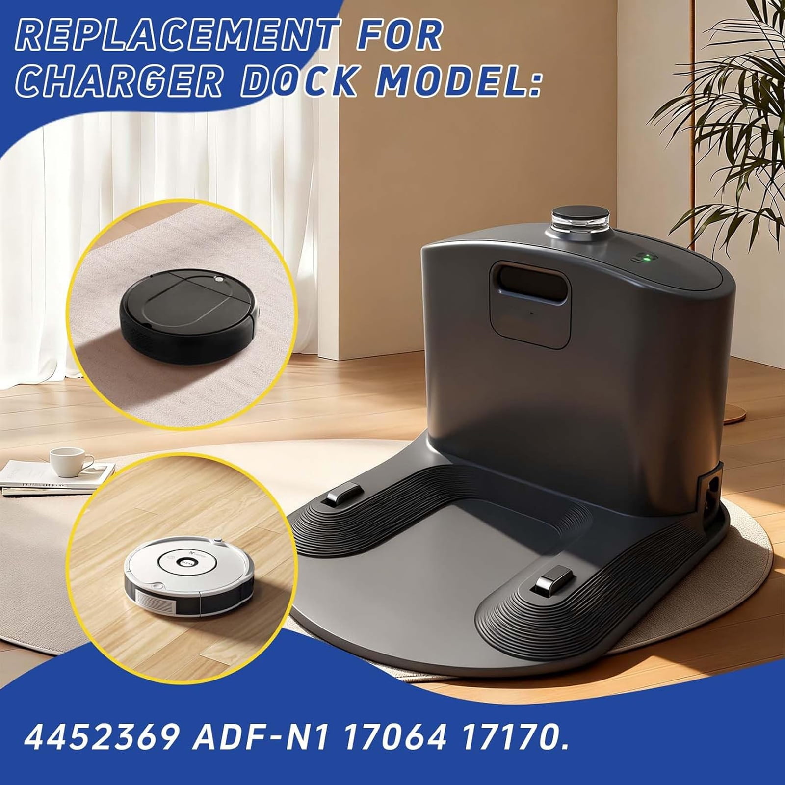 Charging Base with Power Cord for 500 600 700 800 900 Series Robot Vacuums