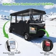 thumbnail image 3 of 10L0L Golf Cart Enclosure 4 Passenger for Club Car Tempo/Onward, 600D Waterproof Golf Cart Rain Cover Accessories, Black, 3 of 7