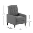 thumbnail image 5 of Emma + Oliver Mid-Century Modern Faux Leather Upholstered Button Tufted Pushback Recliner in Light Gray, 5 of 12