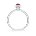thumbnail image 2 of ANGARA Natural Emerald-Cut Ruby Halo Engagement Ring in 14K White Gold for Women (Size-6x4mm) | July Birthstone, Birthday, Anniversary, Jewelry Gift for Women | Natural Ruby Ring, 2 of 9