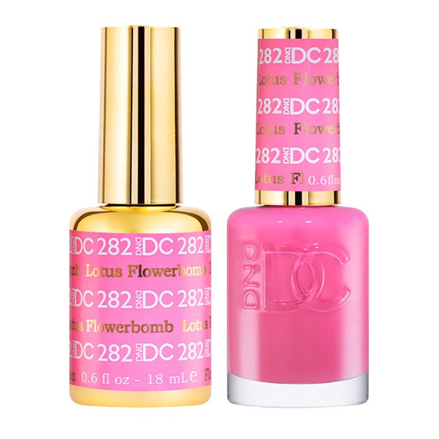 Dnd Dc Juego De Esmalte De Gel Pink Collection Uv/Led Esmalte De Gel Y Laca De Uñas Seca Al Aire A Juego Sin Astillas Duo 282 Lotus Flowerbomb 0.5 Fl Oz