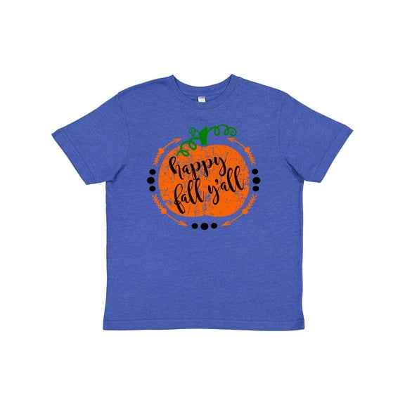 Inktastic Happy Fall Y'all Pumpkin Youth T-Shirt