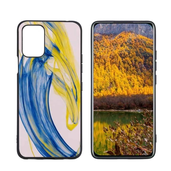 Compatible with LG K53 Phone Case, Blue And Yellow 32 Case Men Women, Flexible Silicone Shockproof Case for LG K53