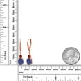 thumbnail image 2 of Gem Stone King 18K Rose Gold Plated Silver Blue Lapis and Red Garnet Dangle Earrings for Women with Lab Grown Diamond (4.77 Cttw, Oval 9X7MM), 2 of 3