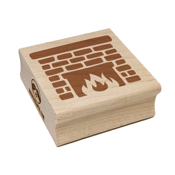 Stone Brick Fireplace Square Rubber Stamp Stamping Scrapbooking Crafting - Medium 1.75in