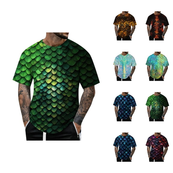 Beach T Shirts for Men 2026 Summer Casual Short Sleeve Crewneck 3d Graphic Tee Shirt Beach Vacation Shirt