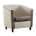 thumbnail image 3 of Linon Cora Barrel Chair, Brown, Antique Bronze Nail Heads, 3 of 3