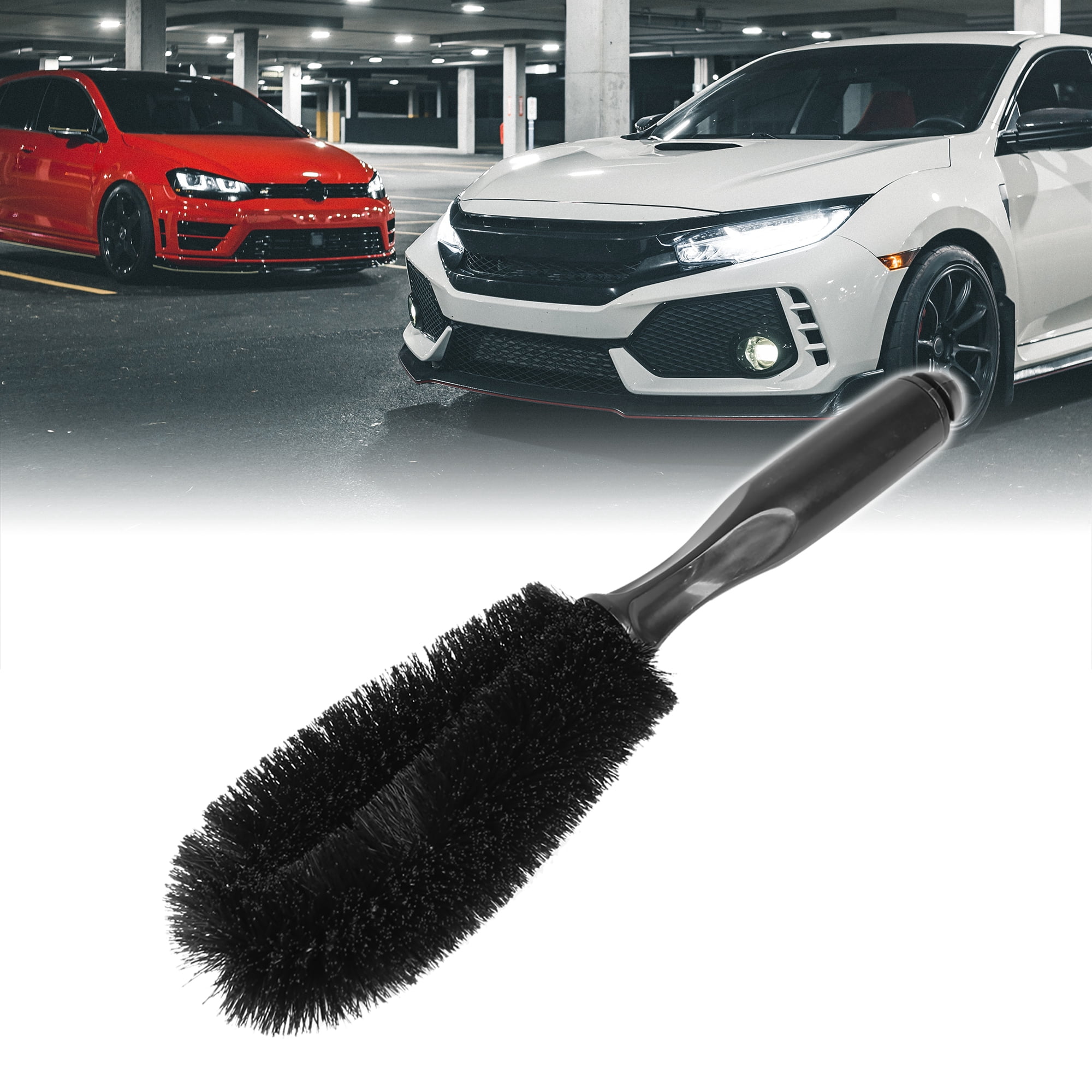 Unique Bargains Truck Car Auto Wheel Tire Rim Brush Wash Cleaning Tool 10.6" Long Black