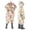 Beige, variant on Girls Kids Waterproof Rose Floral Print One Piece Rain Suit for School Outdoor Rainy Days Full Body Rain Gear 5-7 Years