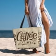 thumbnail image 6 of Sigee Coffee Time (2) Print Extra Large Waterproof Beach Travel Bag with Zipper - Durable and Versatile for Vacation, Gym, and Daily Use, 6 of 7