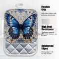 thumbnail image 3 of 4 Pack Pot Holders,Kitchen Essential, Potholder Set,Blue Butterfly With Spotted Wings, 3 of 6