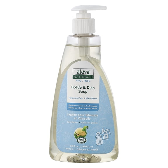Aleva Naturals Baby, Bottle & Dish Soap, Fragrance Free, 16.9 fl oz (500 ml)