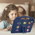 thumbnail image 4 of Kids Friendly Portable Tablet Case for Samsung Galaxy Tab A8 10.5 (2022) Case, EVA Foam Cute Pattern with Kickstand Cute Cartoon Shockproof PC Case for SM-X200/SM-X205 - Navyblue, 4 of 7