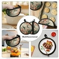 thumbnail image 5 of ZIATUBLES 2 PCS Pot Holders Pot Holders Oven Mitts 2-in-1 Heat Resistant Round Potholders with Pockets and Hanging Loop for Cooking and Baking 8 Inch Hot Mats Kitchen Decor, Hummingbird Flower, 5 of 7
