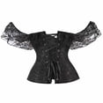 thumbnail image 2 of Jsaierl Corset Tops for Women Tummy Control Lace Up Steampunk Renaissance Corset Retro Overbust Corsets Casual Bustier Shapewear, 2 of 8