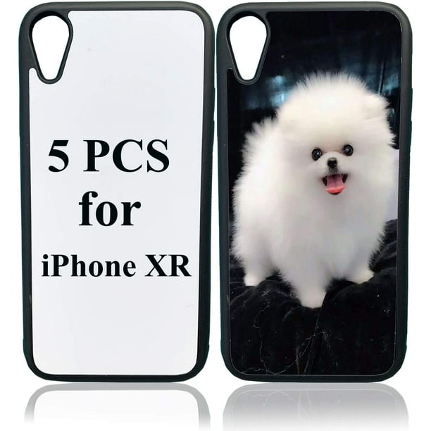 JUSTRY 5 PCS Sublimation Blanc Cas de Téléphone Cas Couvre pour Apple iPhone XR 6.1 Pouces Blanc Imprimable Cas de Téléphone pour Bricolage